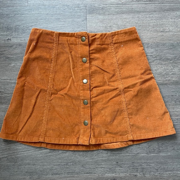 Top shop corduroy snap button a line skirt - Picture 1 of 3